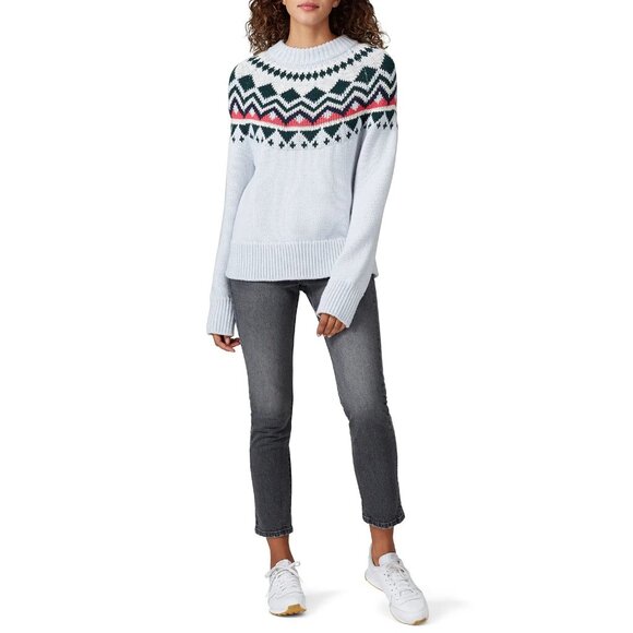 Tory Burch White and Green Patterned Sweater - Picture 1 of 1